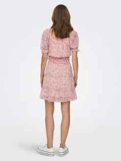 JDYMELLY SKIRT WVN LO peach whip-rose flower