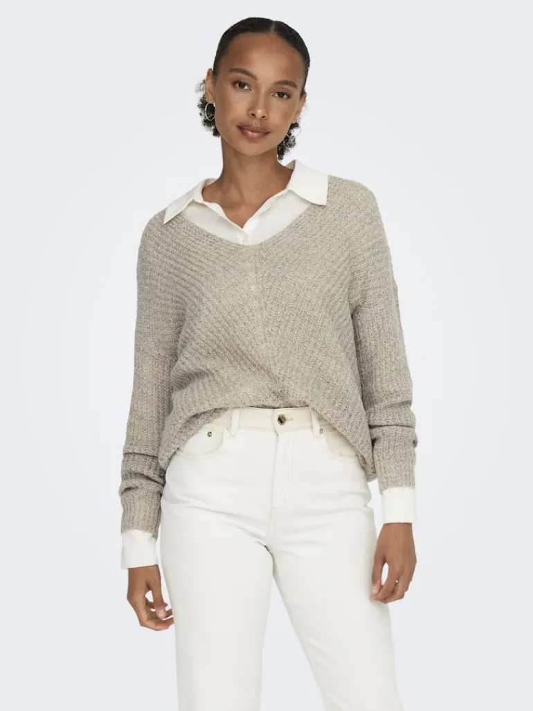 JDYNEW MEGAN L/S PULLOVER KNT NOOS cement