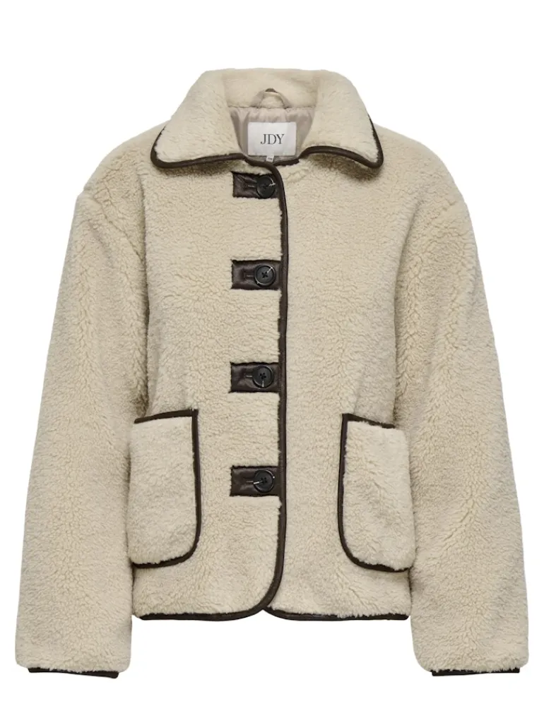 JDYNOELLA LIFE TEDDY JACKET OTW NOOS cement