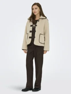 JDYNOELLA LIFE TEDDY JACKET OTW NOOS cement