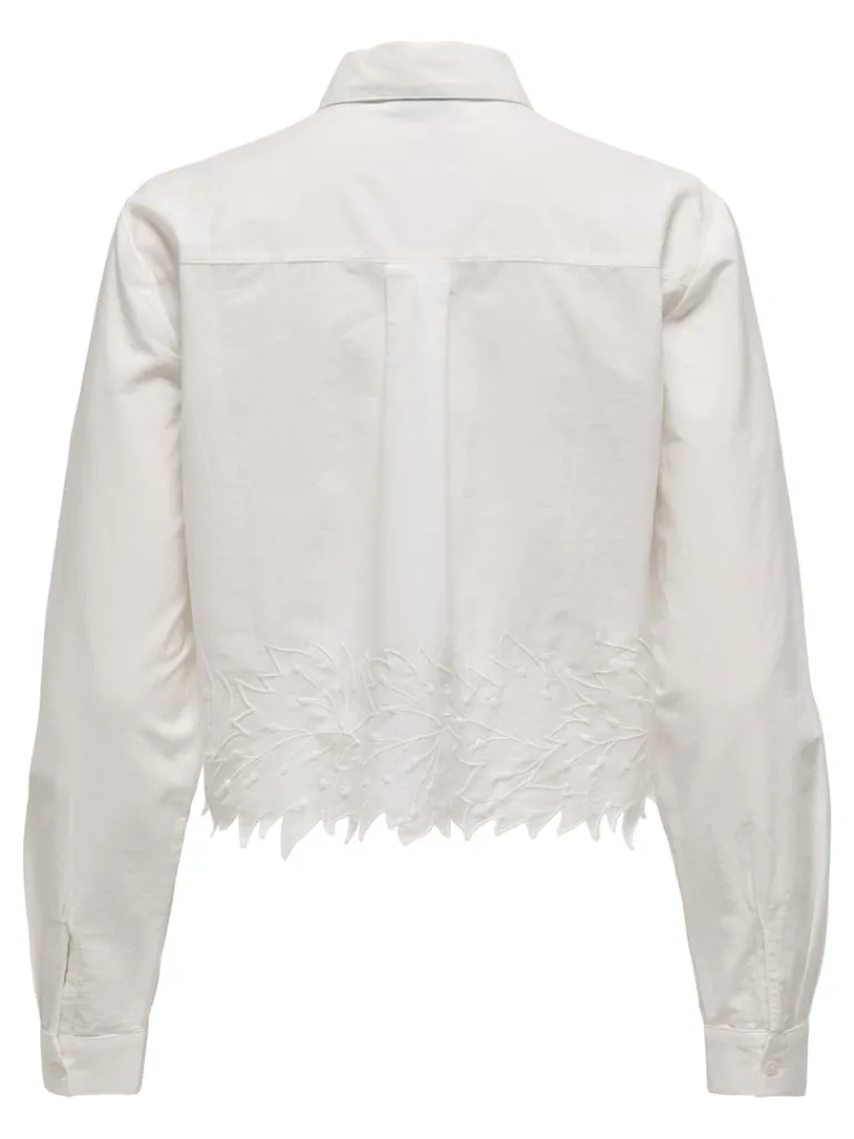 JDYNOLA L/S SHORT SHIRT W. EMB. WVN white