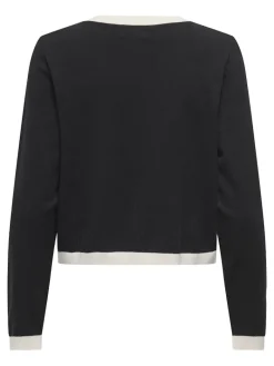 JDYPIPER L/S SHORT CONTRAST CARDI KNT black