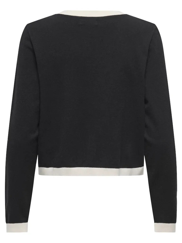 JDYPIPER L/S SHORT CONTRAST CARDI KNT black