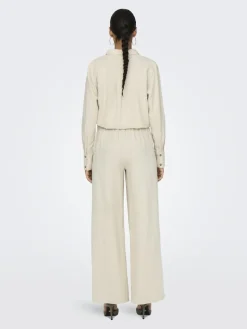 JDYSAY HW LINEN WIDE PANT WVN NOOS oatmeal
