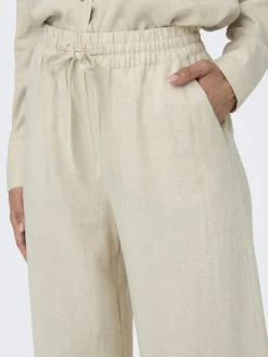 JDYSAY HW LINEN WIDE PANT WVN NOOS oatmeal