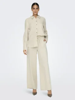 JDYSAY HW LINEN WIDE PANT WVN NOOS oatmeal