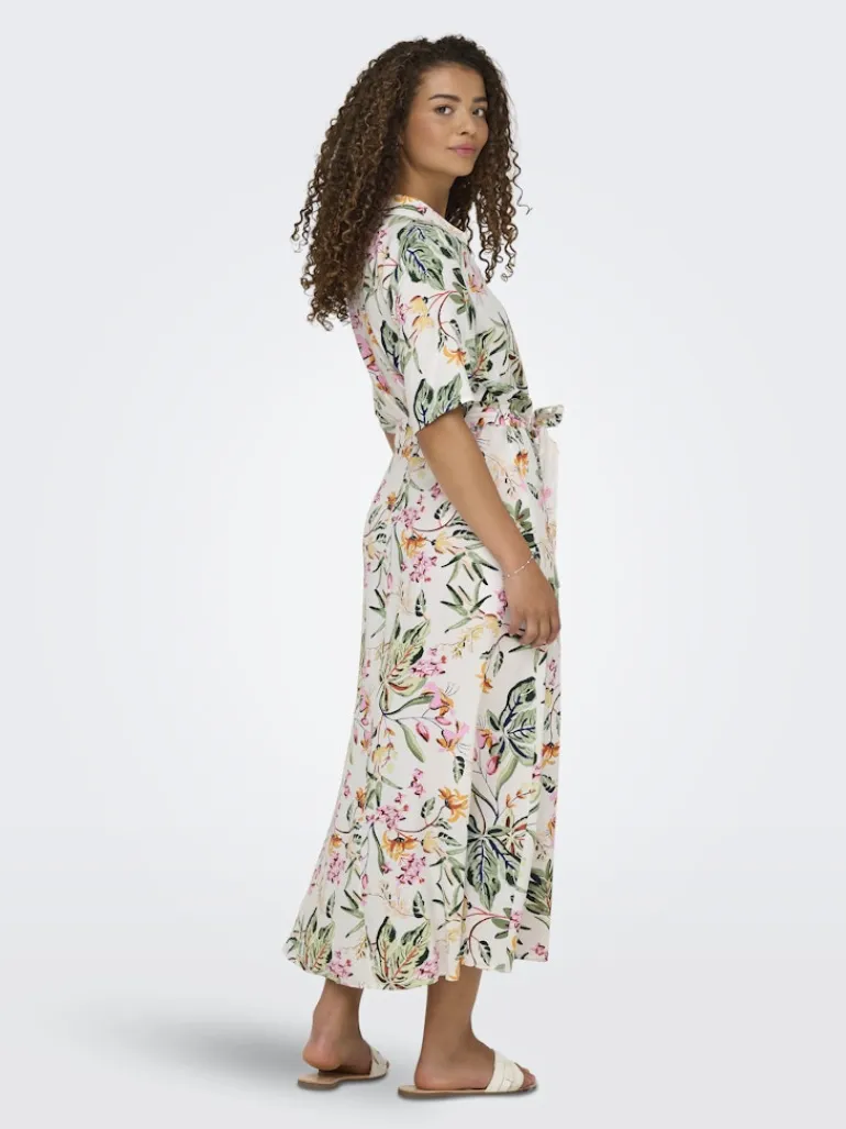 JDYSTARSEZEN LIFE 2/4 MIDIDRESS WVN NOOS cloud dancer
