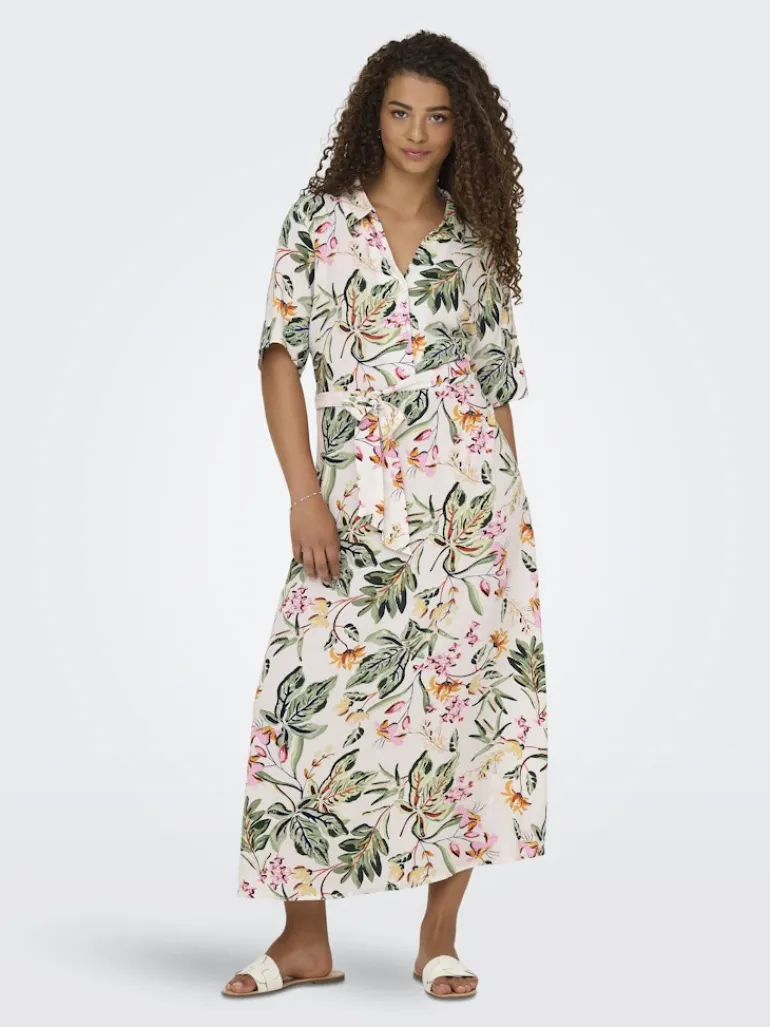 JDYSTARSEZEN LIFE 2/4 MIDIDRESS WVN NOOS cloud dancer
