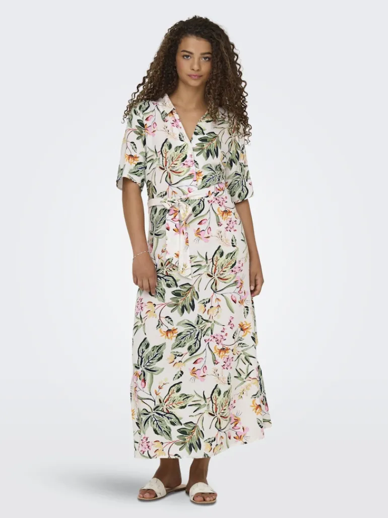 JDYSTARSEZEN LIFE 2/4 MIDIDRESS WVN NOOS cloud dancer