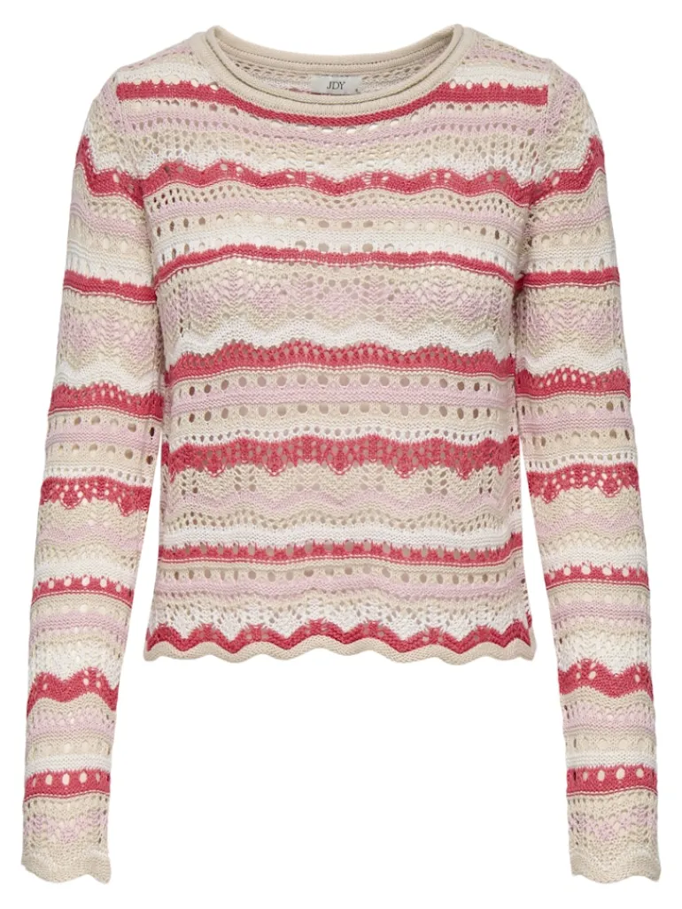 JDYSUN LAY L/S BOATNECK PULLOV. KNT NOOS sandshell