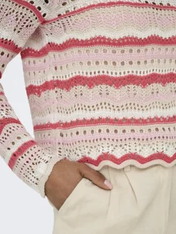 JDYSUN LAY L/S BOATNECK PULLOV. KNT NOOS sandshell