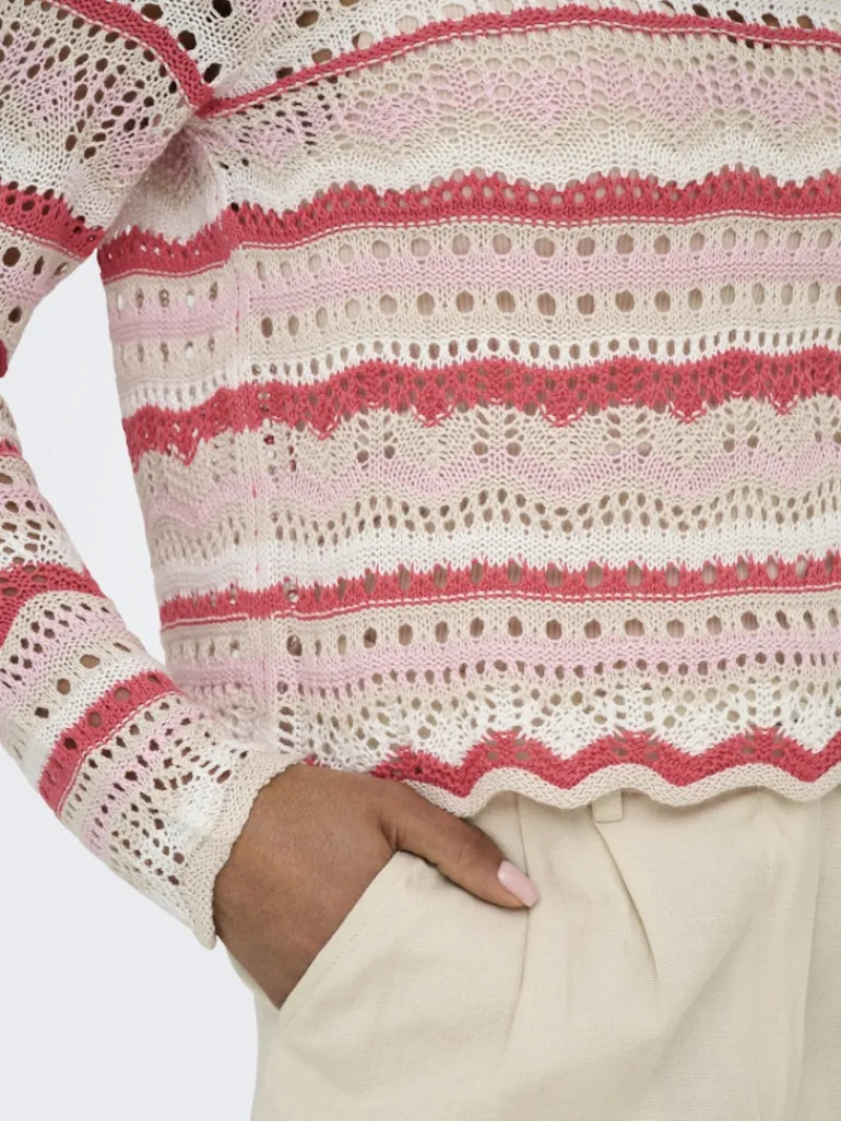 JDYSUN LAY L/S BOATNECK PULLOV. KNT NOOS sandshell
