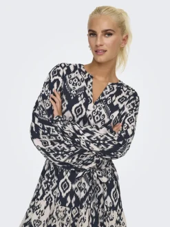 JDYTIGER LIFE L/S DRESS WVN phantom