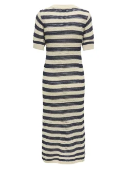 JDYTIKKA IVY 2/4 O-NECK STRIPE DRESS KNT sandshell2