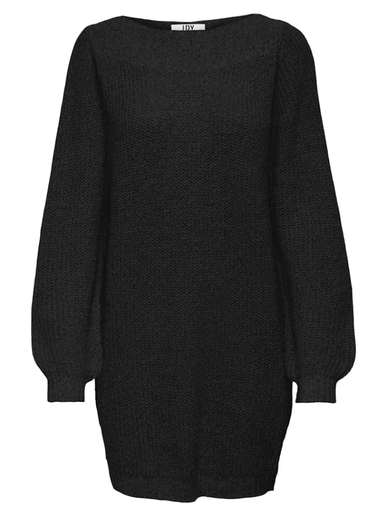 JDYWHITNEY MEGAN L/S BOAT DRESS KNT NOOS black
