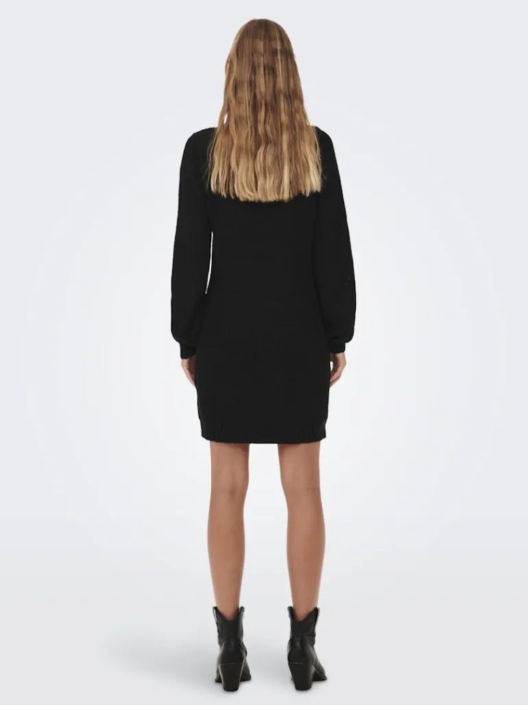 JDYWHITNEY MEGAN L/S BOAT DRESS KNT NOOS black