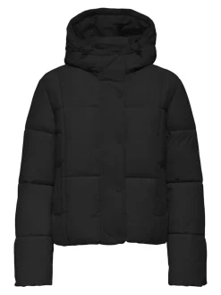 JDYWONDER SHORT HOOD PUFFER OTW SIJ black