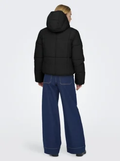 JDYWONDER SHORT HOOD PUFFER OTW SIJ black