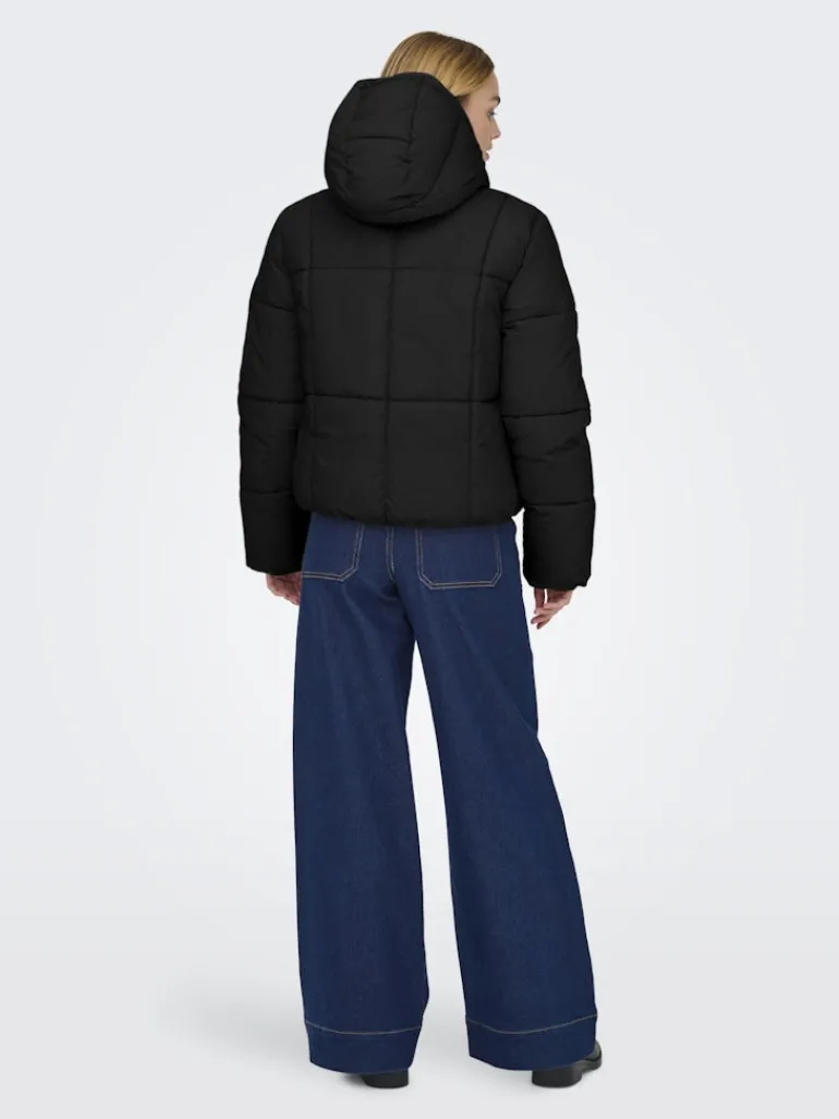 JDYWONDER SHORT HOOD PUFFER OTW SIJ black
