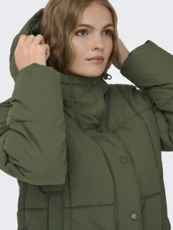 JDYWONDER SHORT HOOD PUFFER OTW SIJ ivy green