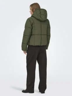 JDYWONDER SHORT HOOD PUFFER OTW SIJ ivy green