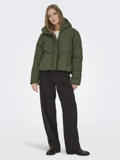 JDYWONDER SHORT HOOD PUFFER OTW SIJ ivy green