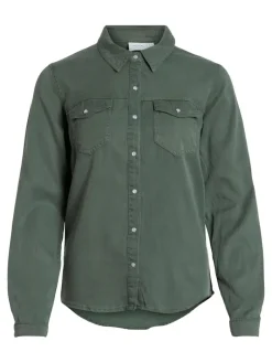 Jeansbluse duck green