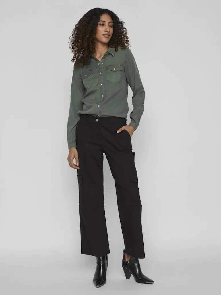 Jeansbluse duck green