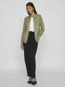 Jeansbluse dunkelgrün2