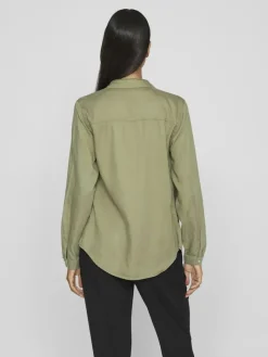 Jeansbluse dunkelgrün2