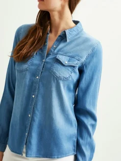Jeansbluse medium blue denim