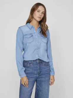 Jeansbluse medium blue denim