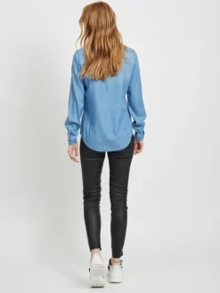 Jeansbluse medium blue denim