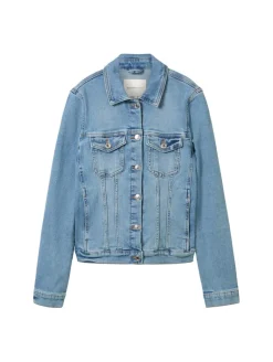 Jeansjacke mit Bio-Baumwolle light stone blue denim