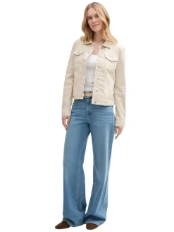Jeansjacke mit Eingriffstaschen sand stone beige