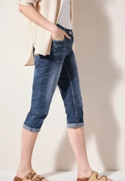 3/4 Jeans mid blue used wash