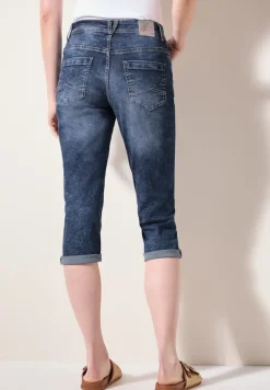 3/4 Jeans mid blue used wash