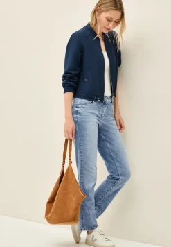 Jeans mit Turn-Up Detail light blue wash
