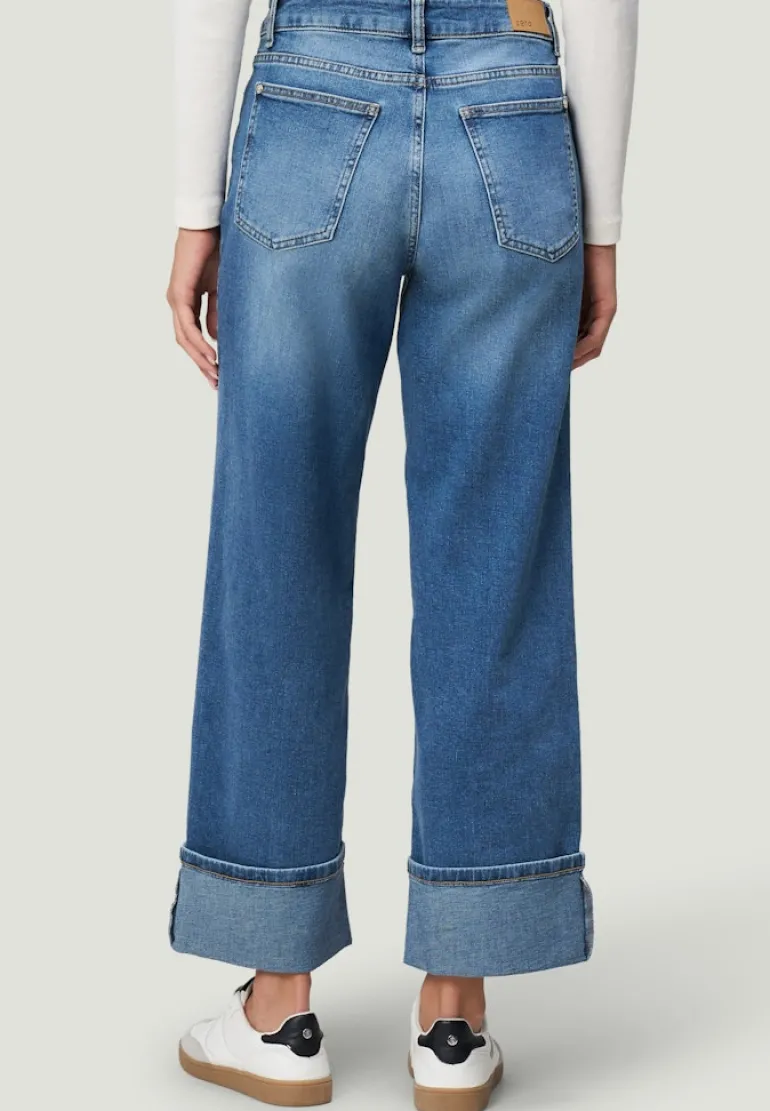 Jeans weites Bein mit Umschlag 28 Inch blue used denim