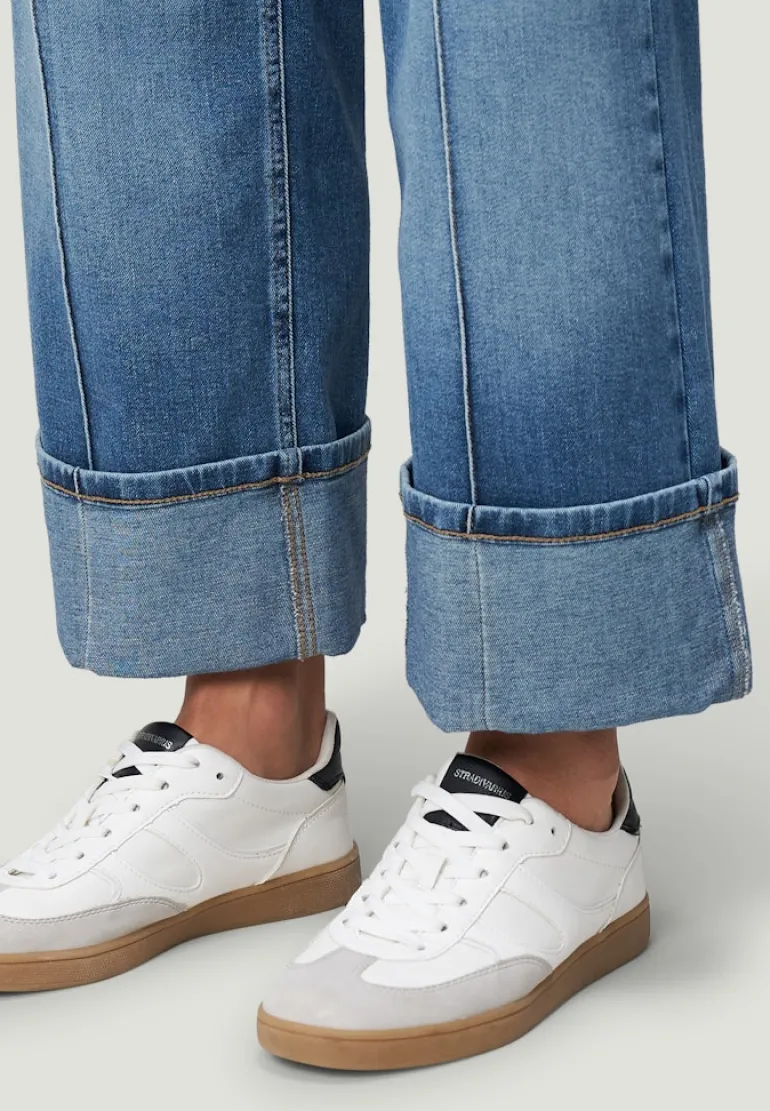 Jeans weites Bein mit Umschlag 28 Inch blue used denim