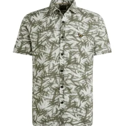 Jersey Pique Print Leaf bright white
