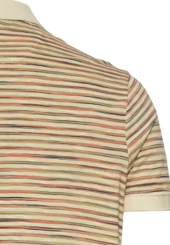 Jersey Poloshirt mit Multicolour-Streifen beige