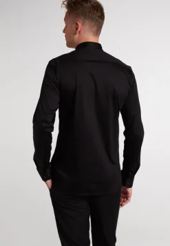 Jersey Shirt Jersey Langarm schwarz