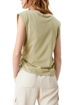 Jerseyshirt mit Raffung grün
