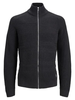 JJDAVIS KNIT FULL ZIP CARDIGAN black