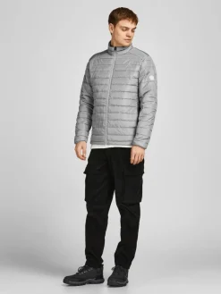 JJEACE SPRING PUFFER COLLAR SN light grey melange