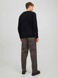 JJEBASIC KNIT V-NECK NOOS black