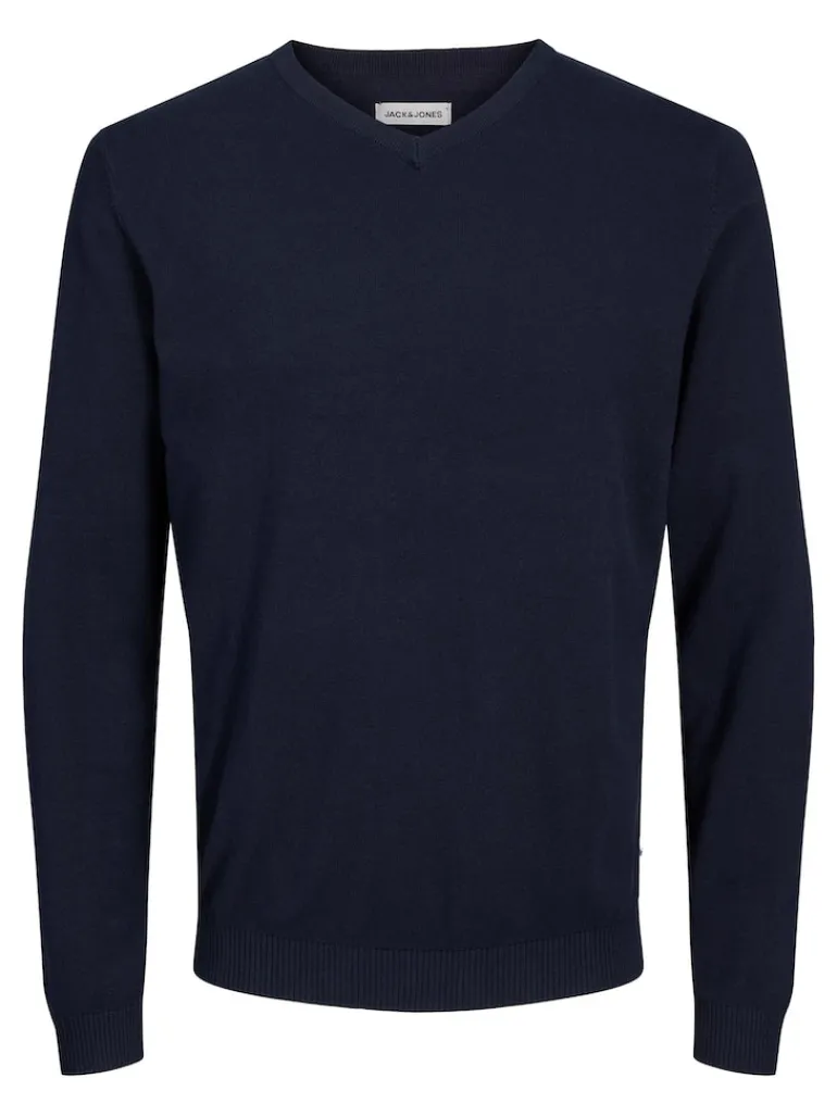 JJEBASIC KNIT V-NECK NOOS navy blazer1