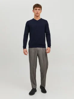 JJEBASIC KNIT V-NECK NOOS navy blazer1