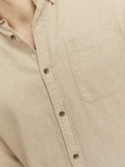 JJECLASSIC MELANGE SHIRT LS NOOS oatmeal